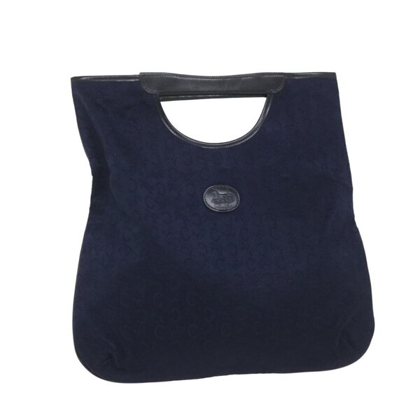 CELINE C Macadam Canvas Hand Bag Navy Auth ar10793 - Picture 1 of 16